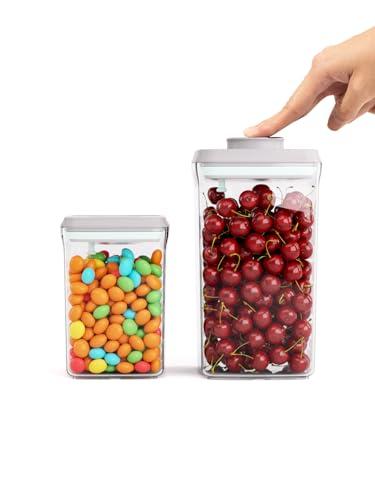 Tourdeus Airtight Pop Food Containers, 2-Piece Leakproof Cereal Containers Pantry Storage Containers with Lids - (2.0 Qt & 0.9 Qt) 3 Pec