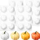 4 Pcs Pumpkin Silicone Molds for Candles 3D Pumpkin Cake Pop Baking Dessert Mousse Mold Tray 6 Cavity Silicone Candle Molds for Baking Jelly Chocolate Soap Resin Crafts(White)