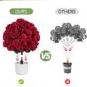 BLOSMON Artificial Flowers with Pot for Outdoors, Red Geraniums, Set of 2