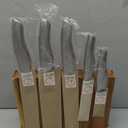 Hecef 6 Piece Kitchen Knife Block Set,All Metal Construction Hollow Handle Tapper Ground Knives Double Sided Magnet Wood Stand