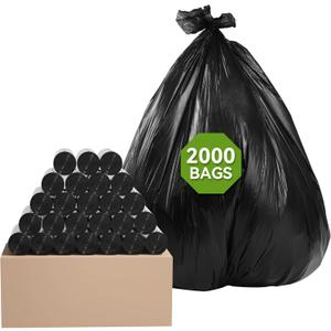KAYLOWE Small Trash Bag,4 Gallon Bathroom Trash Can Liners 2000 Count Mini Garbage Bags for Bathroom, Bedroom, Office, Kitchen,Black