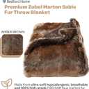Faux Fur Throw - Luxurious, Hypoallergenic Premium Zobel Faux Marten Sable Fur Blanket with Plush Mink Back and Gift Box, 60x70 by Bedford Home (Amber Brown)