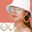 GIFIKOI 80s 90s Accessories Outfit for Woman Men Hip Hop Costume Kit Old School Rapper Jewelry