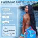 Boho Hair for Braiding 150g 6 Bundles/Pack 20 Inch Human Braiding Hair for Boho Braids Curly Deep Wave Bulk Human Hair Bundles 12A Wet and Wavy Braiding Hair Natural Color