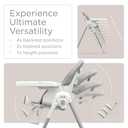 KB 3-in-1 Foldable Baby High Chair | Multifunctional Infant High Chairs for Babies and Toddlers | Removable Seat & Tray Easy Clean | 7 Height & 4 Recline Adjustable | 2 Locking Wheels (Grey)