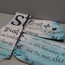 ALEXEX 4 PCS Blue Verse Shower Curtain Sets,Inspirational Quotes Bathroom Set with Shower Curtain and Rugs and Accessories,Butterfly Daisy Shower Curtain Bathroom Decor with 12 Hooks 72 X 72 in