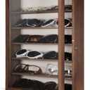 TJ.MOREE Sunglasses Organizer Storage Wall Mounted: 13 x 15.6 inches Eyewear Display Case Rustic Wood Eyeglasses Holder Large Glasses Storage Box, Brown