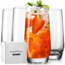 Highball Glasses Set of 4 (18 Ounce), Lead-Free Crystal Tall Drinking Glasses for Water, Cocktail & Beverage