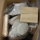 RattanView 7 Pcs Jewelry Display Set for Vendors Velvet Necklace Bust Display Stand Earring Ring Organizer for Craft Shows, Trunk Shows(Beige)