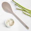 GreenPan Silicone Solid Spoon, Mixing Stirring Serving, Cooking Kitchen Utensil, Flexible Rubber Nonstick Cookware, Rigid Steel Core, Heat-Resistant, Anti-Slip Handle, BPA-Free, Dishwasher Safe, Taupe