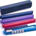 Mahjong Racks with Pushers, 4 PCS 18.5 Inch Tile Holder, Acrylic Rack Set