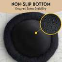 PetJett Calming Dog Bed for Small Dogs 23" Donut Dog Beds, Anti-Slip & Washable Fluffy Plush Faux Fur Pet Bed, Anti-Anxiety Premium Comfort Round Puppy Bed, Fits Dogs up to 25 lbs Black