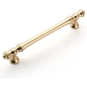 Amerdeco 10 Pack Brushed Brass Cabinet Pulls 5 Inch(128mm) Hole Center Cabinet Hardware Gold Kitchen Cabinet Handles for Bathroom Drawer Pulls Dresser Pulls ZH0014.