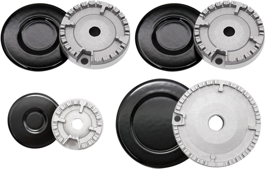 8 PCS Cooker Hat Set Stove Lid Upgraded Oven Gas Hob Burner Crown Flame Cap Gas Burner Flame Cap for Gas Stove Burners 2.17/2.91/3.94 Inch