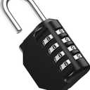 Puroma Combination Lock 4 Digit Waterproof Locker Locks Secure Outdoor Padlock for Gym Lockers, Toolboxes, Gates, Fences, Storage, Sports Locker, Cabinets (Black)