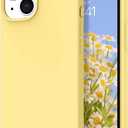 DOMAVER for iPhone 13 Case Liquid Silicone Slim Soft Gel Rubber Microfiber Lining Cushion Women Girls Protective Cases for iPhone 13- Yellow