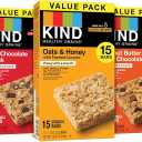 KIND Healthy Grains Bars, Variety Pack, Dark Chocolate Chunk, Oats & Honey, Peanut ButterDark Chocolate Snacks, Gluten Free, 1.2 OZ, 45 Count