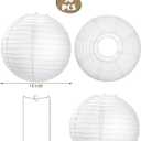Treela 30 Pack White Chinese Japanese Paper Lanterns Decorative Hanging Round Paper Lantern Lamps for Wedding Birthday Party Decorations (10 Inch)