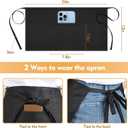 Tedux 3 Pack Black Server Apron with 3 Large Pockets, 24 x 12 In Waitress and Waiters Half Apron for Restaurant Cafes Bars