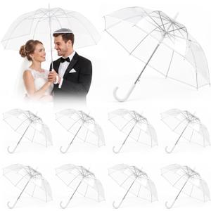 52 Inch Clear Umbrella, Large Dome Transparent POE Umbrella