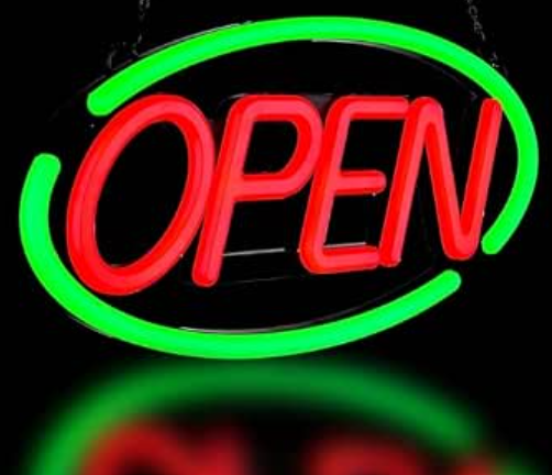GreenCube 24'' X 12'' Ultra Bright LED Open Sign - Remote Controlled - Get Your Business Seen Day or Night (Green/Red)