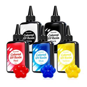 Teexpert UV Resin Kit, 500g Opaque Colored UV Resin Large Capacity Hard Type, Odorless & Low Shrinkage, Vibrant Color for Jewelry Making, Crafts, Keychain, Small Decoration