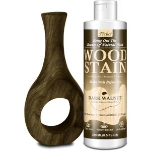 Wood Stain 8.5oz - Walnut | Water Based Furniture Stain & Wood Varnish for Indoor & Outdoor Wooden Furniture, Doors, Windows, Paneling, Cabinets | Low Odor Non-Toxic, Dye Fast, Multiple Finishes