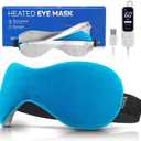 Ezona Heated Eye Mask, Warm Eye Compress Mask for Dry Eyes, USB Electric Eye Heating Pad with Temperature & Timer Control, Dry Eyes, Blepharitis, Sinus Migraine (Blue)