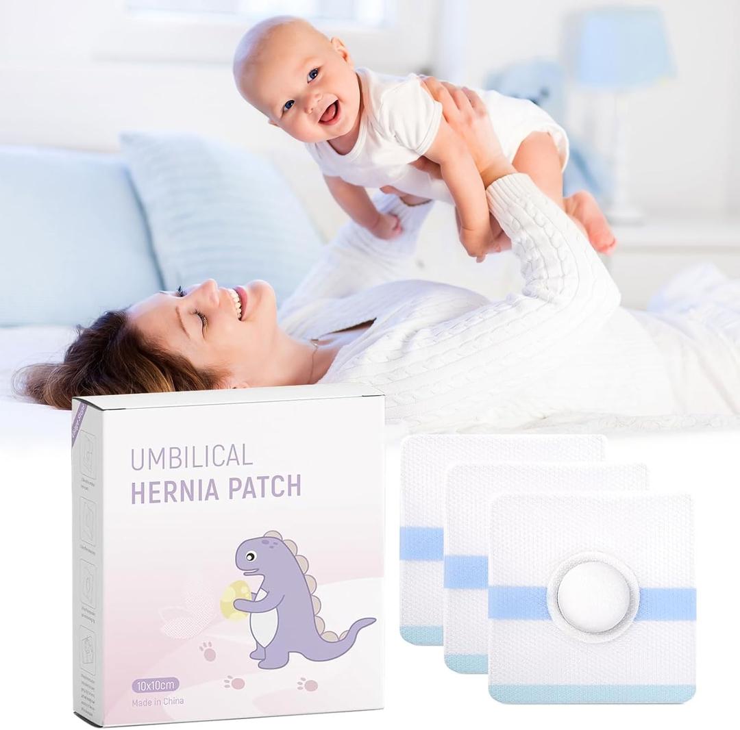 Baby Belly Navel Patches, Belly Button Shaper with Cotton Pads, Baby Umbilical Hernia Patch Waterproof, Infant Essentials Must Haves (7 PCS 10 * 10CM)