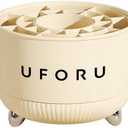 360 Degree Rotating Desktop Organizer, 21 Compartments, Plastic Storage Rack for Cosmetics, Office Supplies, 11W x 11D x 3.9H inches, Cream White