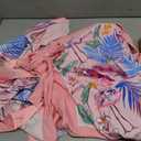 One Piece Bathing Suit for Women with Beach Cover up Wrap Skirt Swimsuit Sarong Retro Floral Print Bikini Set (Pink, XXL)