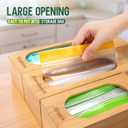 Individual Storage Bag Organizer for Kitchen Drawer, Bamboo with Foil and Plastic Wrap Organizer for Kitchen Organizers and Storage, for Gallon, Quart, Sandwich, Snack