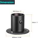 uxcell 1'' Dia Stainless Steel Pole Sockets Flange Rod Holder Bracket Support for Bathroom Closet Curtain, Set of 8, Black