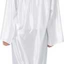GraduationMall Shiny Graduation Cap and Gown with 2026 Tassel for High School and Bachelor (White)