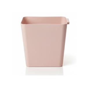 Plastic Garbage Container Bin, Small Bin with Handles for Home Office, Living Room, Study Room, Kitchen, Bathroom (1 Pack Pink)