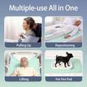 Reusable Positioning Bed Pads for Elderly Adults with 8 Handles 2 Pack 34”x52” -Absorbent Draw Sheet with Handles,Washable Waterproof Incontinence Under Pads for Transferring Moving,Pulling