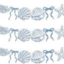 3 PACK Summer Banner Seashells Decor Party Decorations Party Supplies Birthday Decor Decorations Blue Bow Starfish and Seashell Garland Ocean Coastal Nautical Beach for Women Men Baby Showre