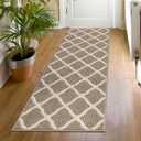 SHACOS Hallway Runner Rugs 2x6 ft Rug Runner for Entryway Kitchen Indoor Washable Non Slip Rubber Backing Dirt Trapping Doorway Entrance Runner Rug for Floor, Beige