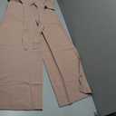 Gardenwed Women's Two Piece Outfit Set, Short Sleeve V Neck Crop Top with Tie Front and Wide Leg Pants (X-Large, Khaki)