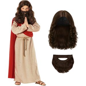 Morph Jesus Costume For Kids - Biblical Robe For Boys, Jesus Disciple Outfit, Religious Dress Up Costume (Medium)
