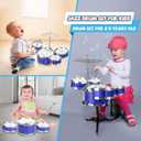 Toddler Drum Set Kids Jazz Drum Kit 8 Piece - Educational Percussion Musical Instruments Toy Playset Christmas Birthday Gift for Boys Girls, Blue