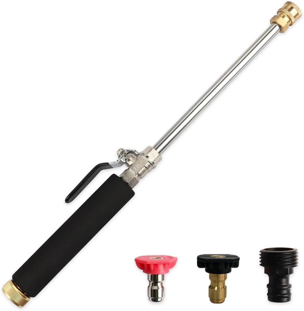 High Pressure Hose Nozzle for Garden Car,Heavy Duty Metal Jet Nozzle for High Power washers Outdoor Clean