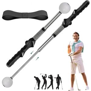 Retractable Golf Swing Training Aid, Golf Grip Trainer and Right-Handed Golf Training Aid for Chipping Hitting, Portable Grip Trainer with Click Feedback