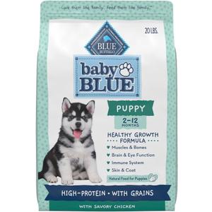 Blue Buffalo Baby Blue Natural Dry Food for Puppies, Healthy Growth Formula with DHA, High-Protein Savory Chicken Recipe, 20-lb. Bag EXP: 

07/01/2026