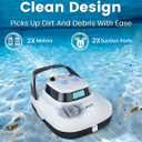 S1 Cordless Robotic Pool Cleaner, Dual Motors & Suction Ports Automatic Pool Vacuum Robot Lasts up to 90 Min, Self-Parking Ideal for Above Ground Pools(White)