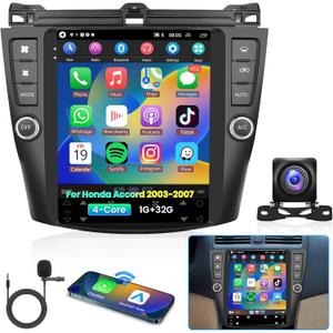 HiFi for Honda Accord 2003-2007 Android 13 Car Radio Stereo, Wireless Carplay Android Auto 9.7inch Touch Screen Bluetooth5.0,32EQ DSP,Car Audio Receiver GPS WiFi Backup Camera FM/RDS SWC