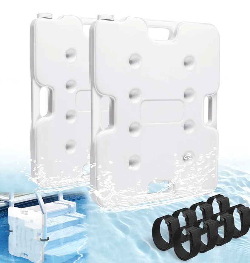 2PCS 22.5" x 18" Extra Large Swimming Pool Ladder Weights, HDPE Swimming Pool Step Weights Holds 90lbs, Pool Weights for Ladders for Easy Step System, Pool Ladder Weights for Above Ground Pool