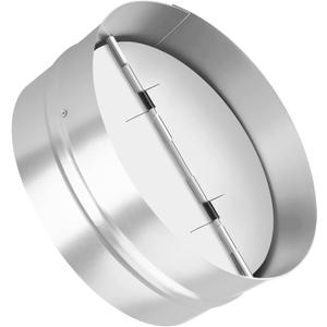 Kikerike 10 Inch Draft Blocker Backdraft Damper Duct Draft Stopper One-Way Airflow Ducting Insert Backflow Preventer Inline Fan Vent Deflector (Silver)