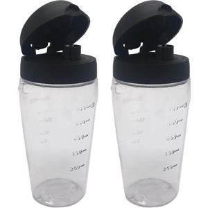 Joystar 2 piece Blender Smoothie bottle cup with lid for Oster Blender Blend-N-Go Smoothie blender or Cup for Oster Classic Series blenders(2, PETG)