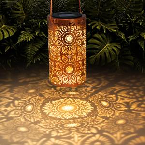 DIBIEECN Mothers Day Gifts for Mom, Birthday Gifts Grandma Ladies Solar Lanterns Outdoor Hanging Hollowed-Out Metal Waterproof LED Garden Decor Outside for Patio Yard Porch, Sunflower, 1 Pack